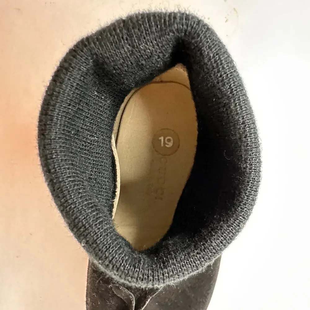 GUCCI Baby Black Suede Leather Sole Shoes | Size US 3.5 | UK 3 | EUR 19 | w/Box